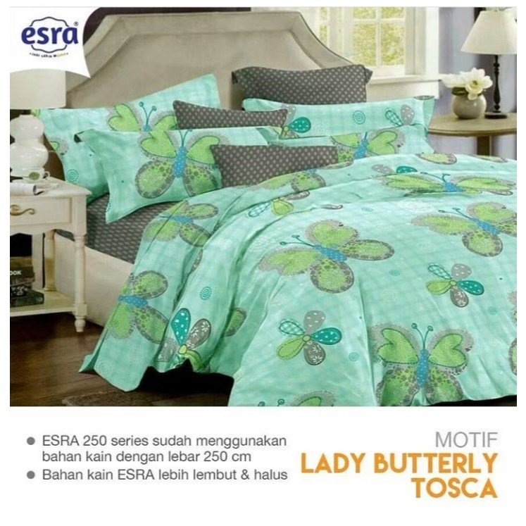 Sprei Set Katun Esra Motif Lady Butterfly Tosca