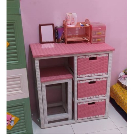 Meja Belajar Anak Rotan Sintetis