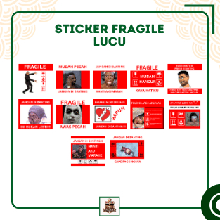 

(Isi 50 Pcs) Stiker Fragile Lucu Kemasan Paket Jangan Dibanting Label Pengiriman Bahan Vnyl Murah
