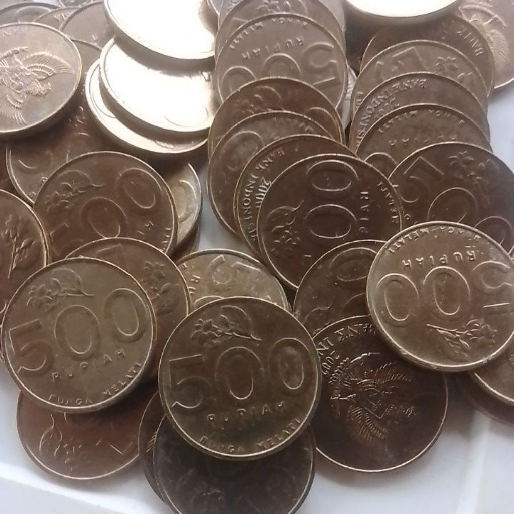 UANG KUNO MURAH KOIN 500 RUPIAH MELATI KECIL