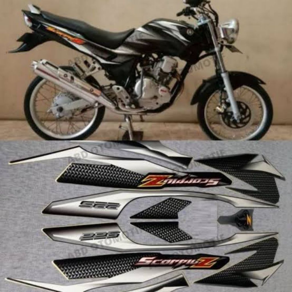 Striping Lis Sticker Standard Ori Yamaha Scorpio Z 2007 Hitam Striping Scorpio z 2007 Sticker Lis Bo