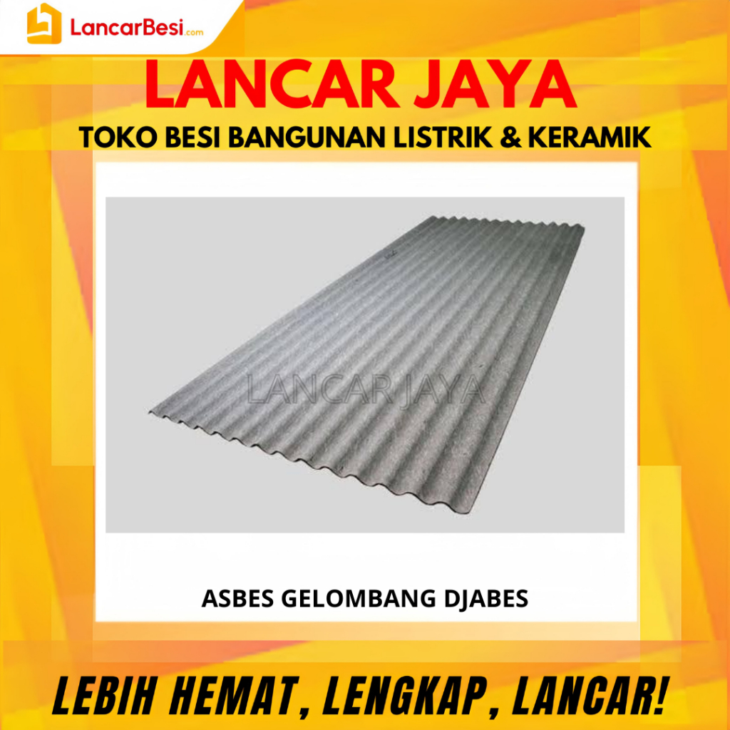 Asbes Gelombang Djabes Ukuran 300cm | 270cm | 240cm | 210cm | 180cm | 150cm Hanya Untuk Area Jogja &