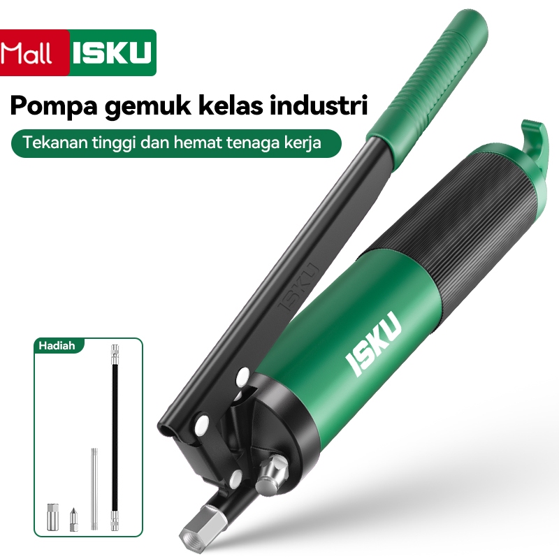 ISKU Pompa Gemuk Tekanan Tinggi Anti Bocor, Grease Gun untuk Mobil Mesin Industri Konstruksi Pertani