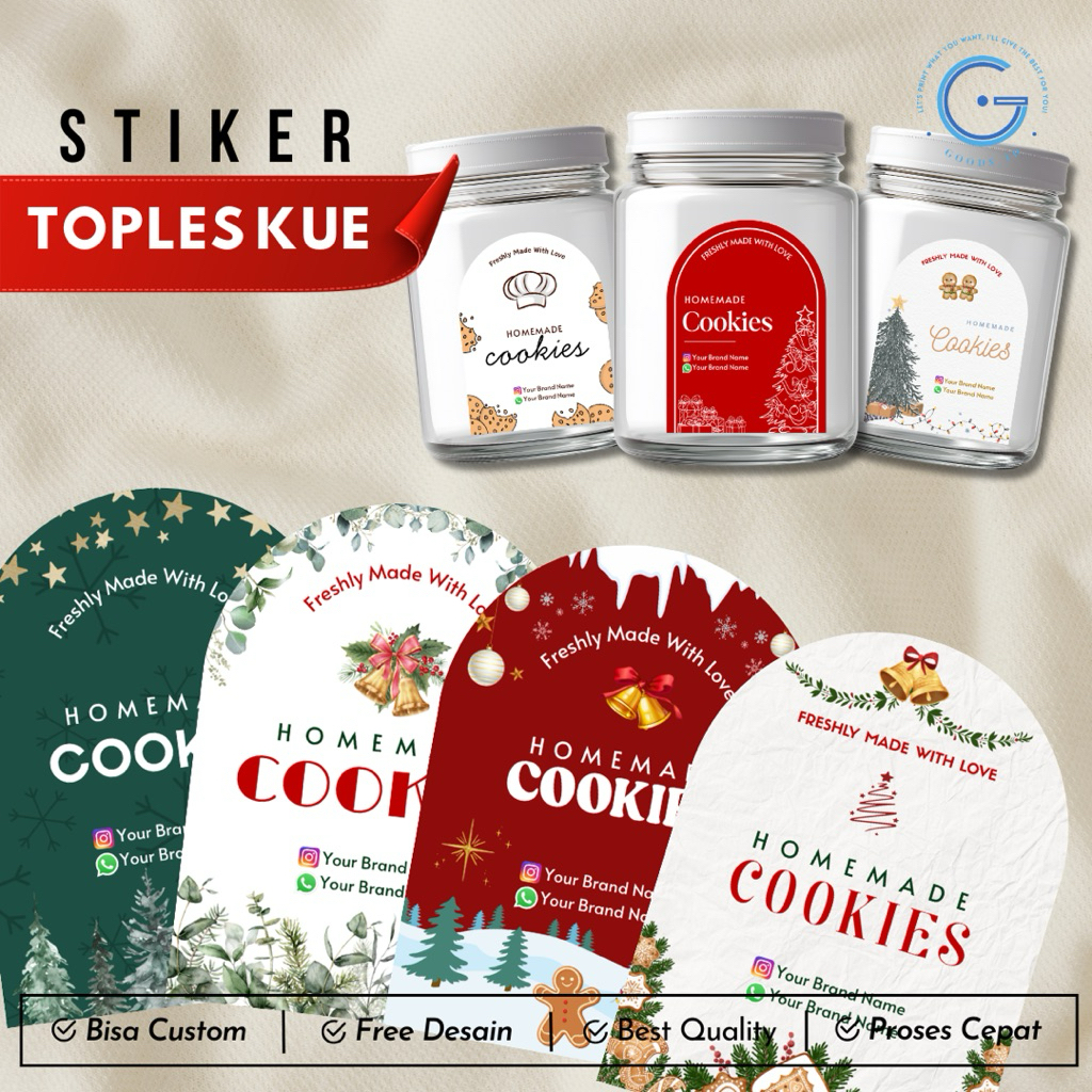 

STIKER TOPLES CHRISTMAS | LABEL COOKIES NATAL DAN TAHUN BARU | HAMPERS GIFT KUE KERING