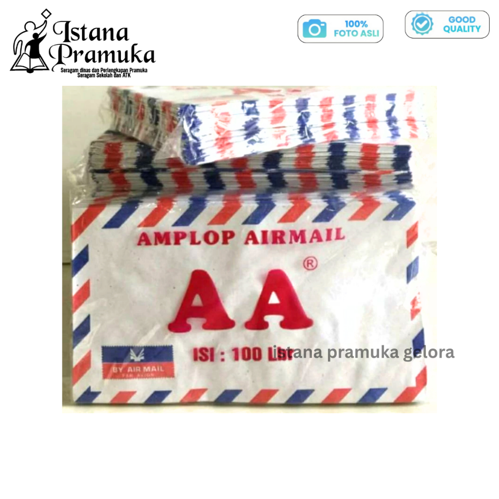 

Amplop Avion tipis Tanpa Perekat (1 bungkus isi 100 lembar) - Istana Pramuka Gelora
