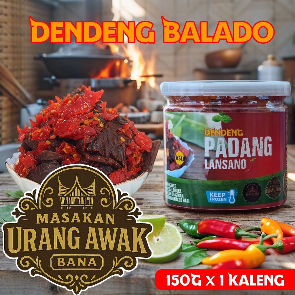 

Dendeng Balado Premium Padang Lansano 150Gr Halal Siap Saji