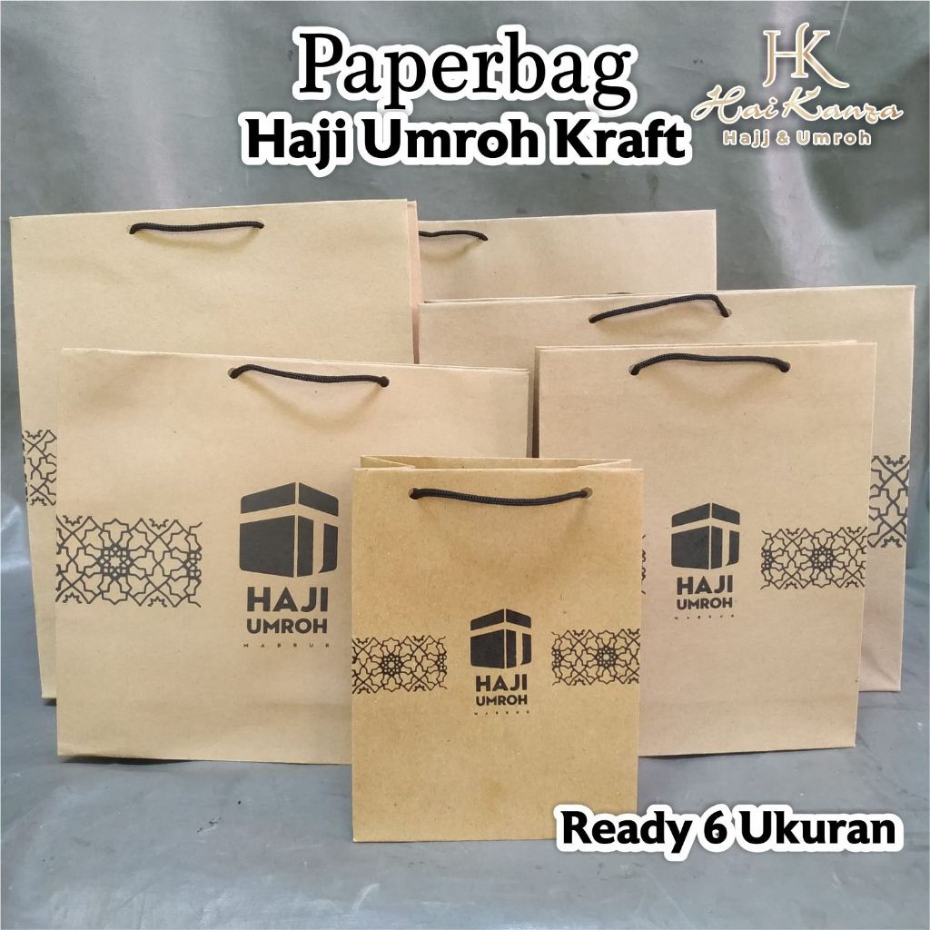 

Paperbag Haji Umroh Ready Stock 6 ukuran cocok untuk wadah oleh oleh haji umroh