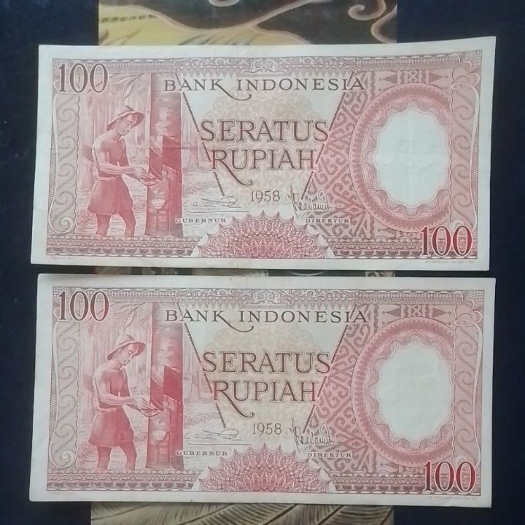 UANG KUNO 100 RUPIAH TAHUN 1958 ASLI