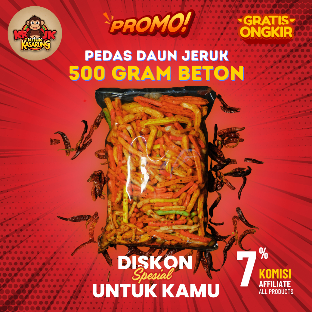 

Krupuk Beton Seblak Pedas Daun Jeruk 500gr | Cemilan Seblak Kering Instan Pedas Daun Jeruk Gurih