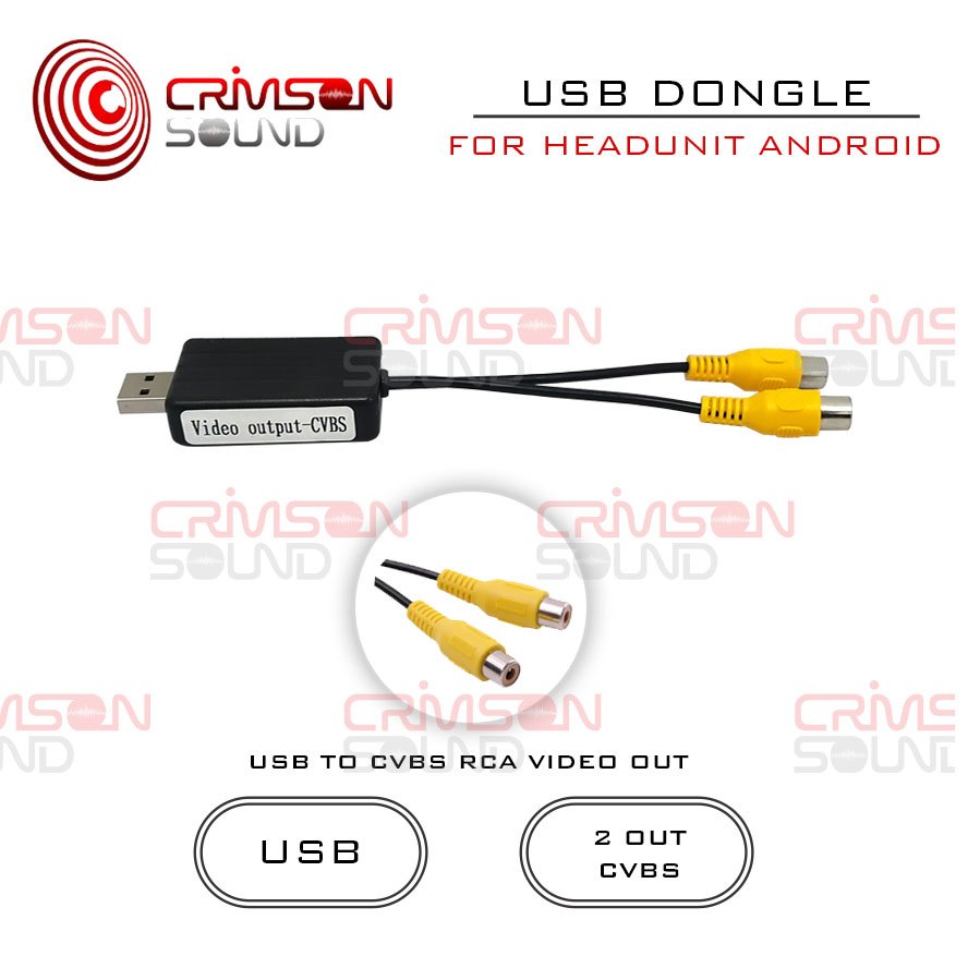 Kabel Adaptor dongle FlazzAudio Dongle Converter Video Out CVBS USB ke RCA untuk Head Unit Android