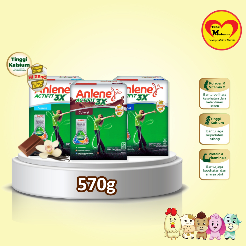 

Anlene Actifit 3X Vanila / Original / Coklat 570gr / Toko Makmur Pondok Jati