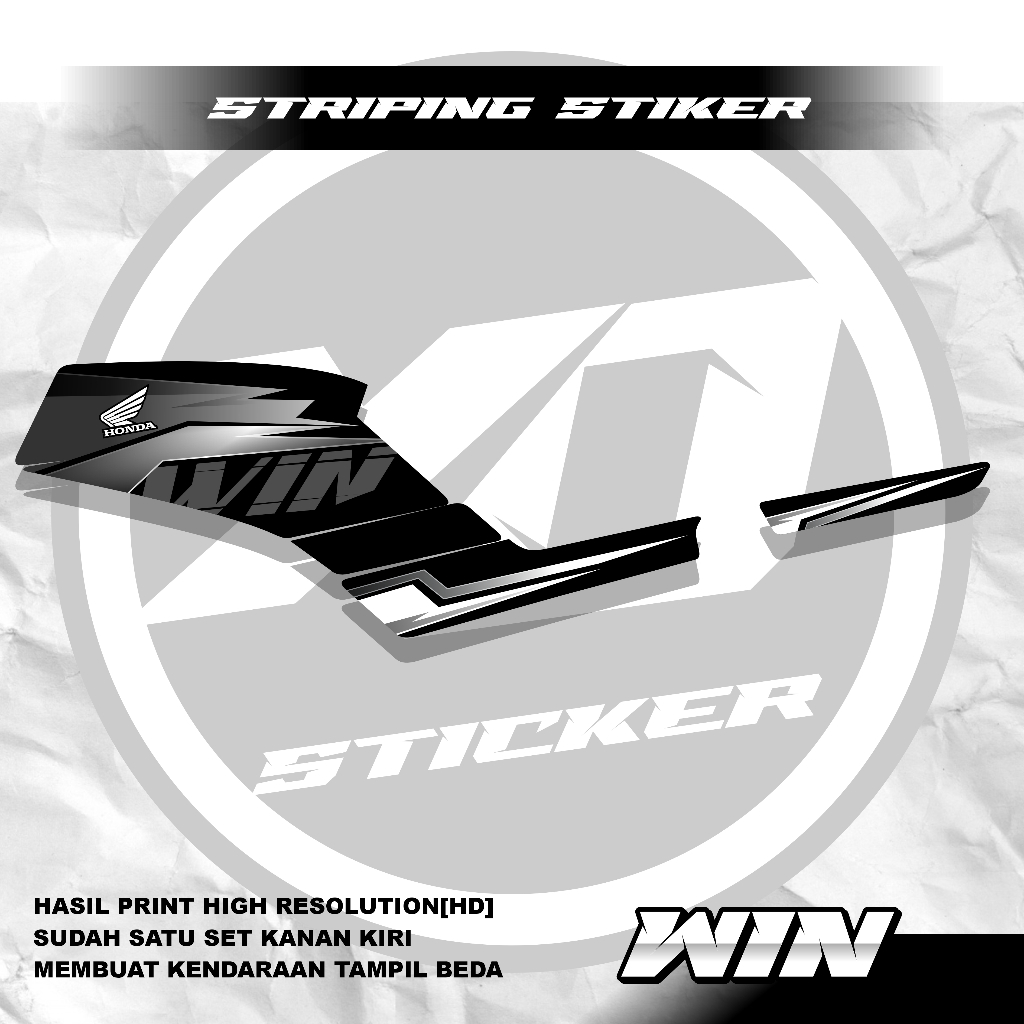 NEW STRIPING STIKER HONDA WIN  DESAIN GRAPIC KEREN SUDAH CUTTING