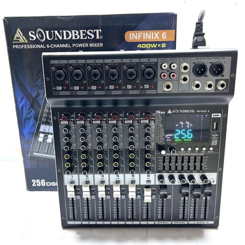 power mixer 6 channel bluetooth soundbest infinix 6 original