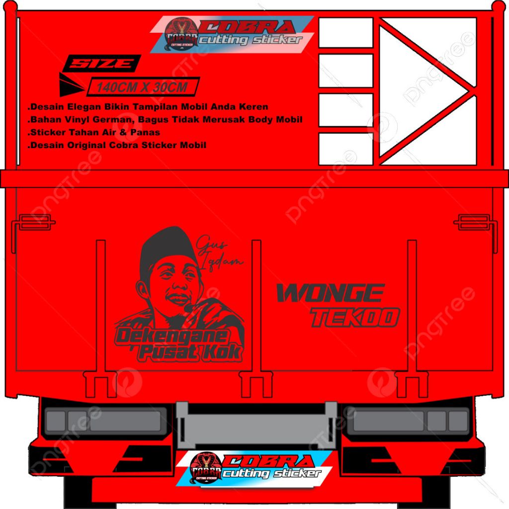 STIKER STICKER CUTTING BAK BELAKANG TRUCK STICKER GUS IQDAM WONGE TEKO VARIASI BAK BELAKANG TRUCK