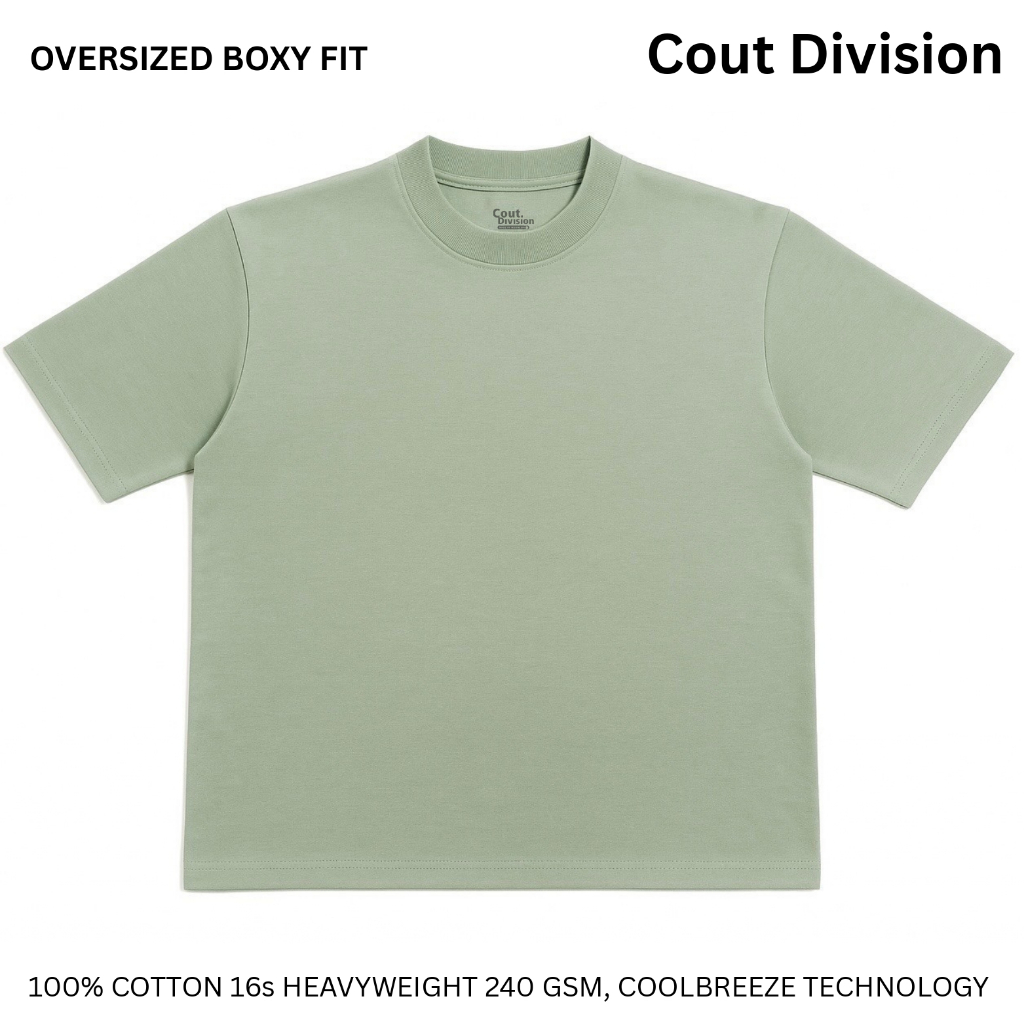 Cout Division Kaos Polos Oversize 16’s Heavyweight Boxy - GREEN