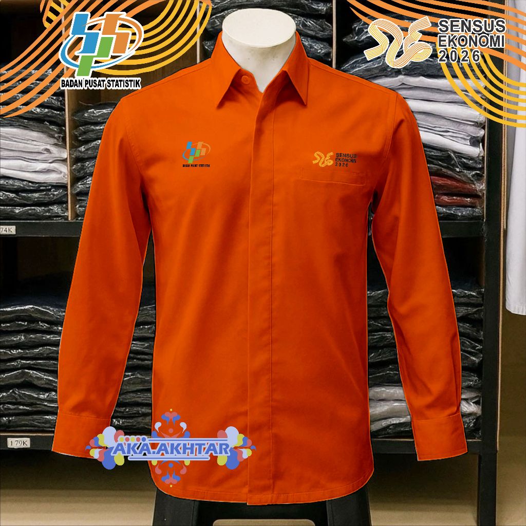 kemeja sensus ekonomi 2026 bps lengan panjang dan pendek | kemeja bps sensus ekonomi 2026 | kemeja o