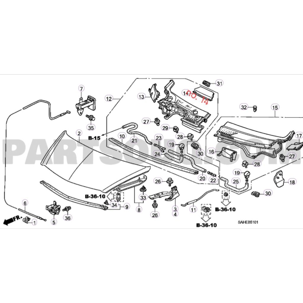 lid cowl panggangan sate honda jazz ge8 original