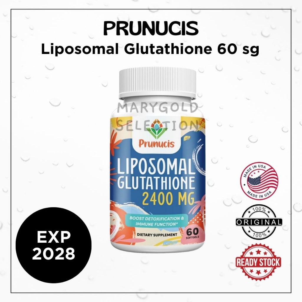 Liposomal Glutathione 2400mg Prunucis 60 softgels detox immune antioksidan L-Glutathione vitamin C