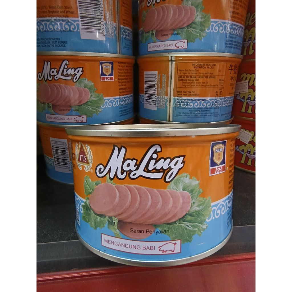 

Daging Maling TTS Canned Pork Luncheon Meat. Luncheon Daging Babi dalam Kaleng 397gr