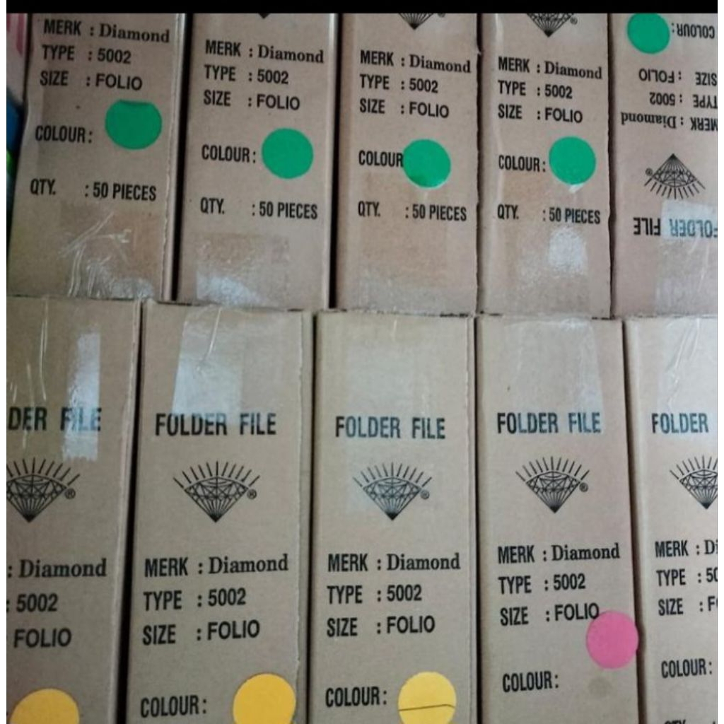 

Map Buffalo 5002 Diamond Biru / Biru Benhur / Coklat / Hijau / Kuning / Merah / Orange / Pink - Box isi 50 Sheets.