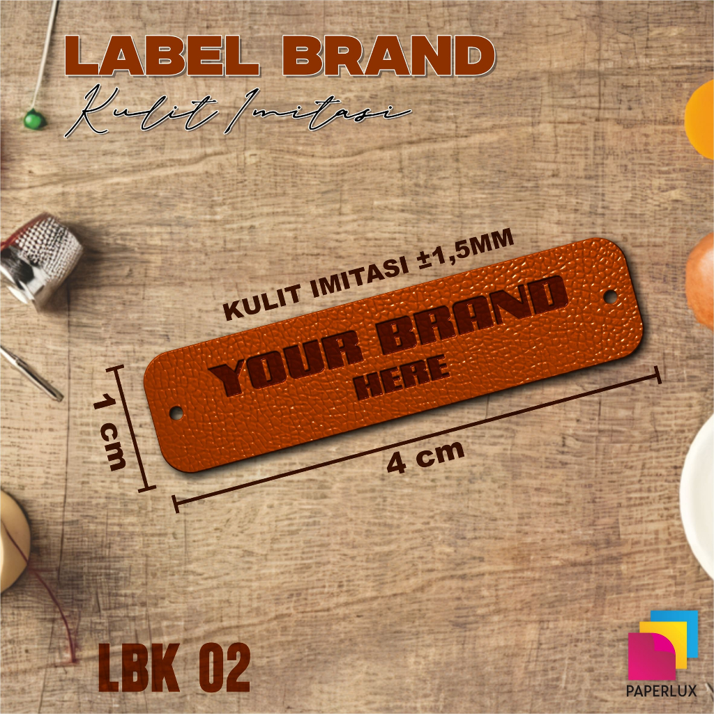 

LABEL KULIT CUSTOM - LABEL BRAND 1 SISI - HANGTAG GRAFIR CUSTOM NAMA