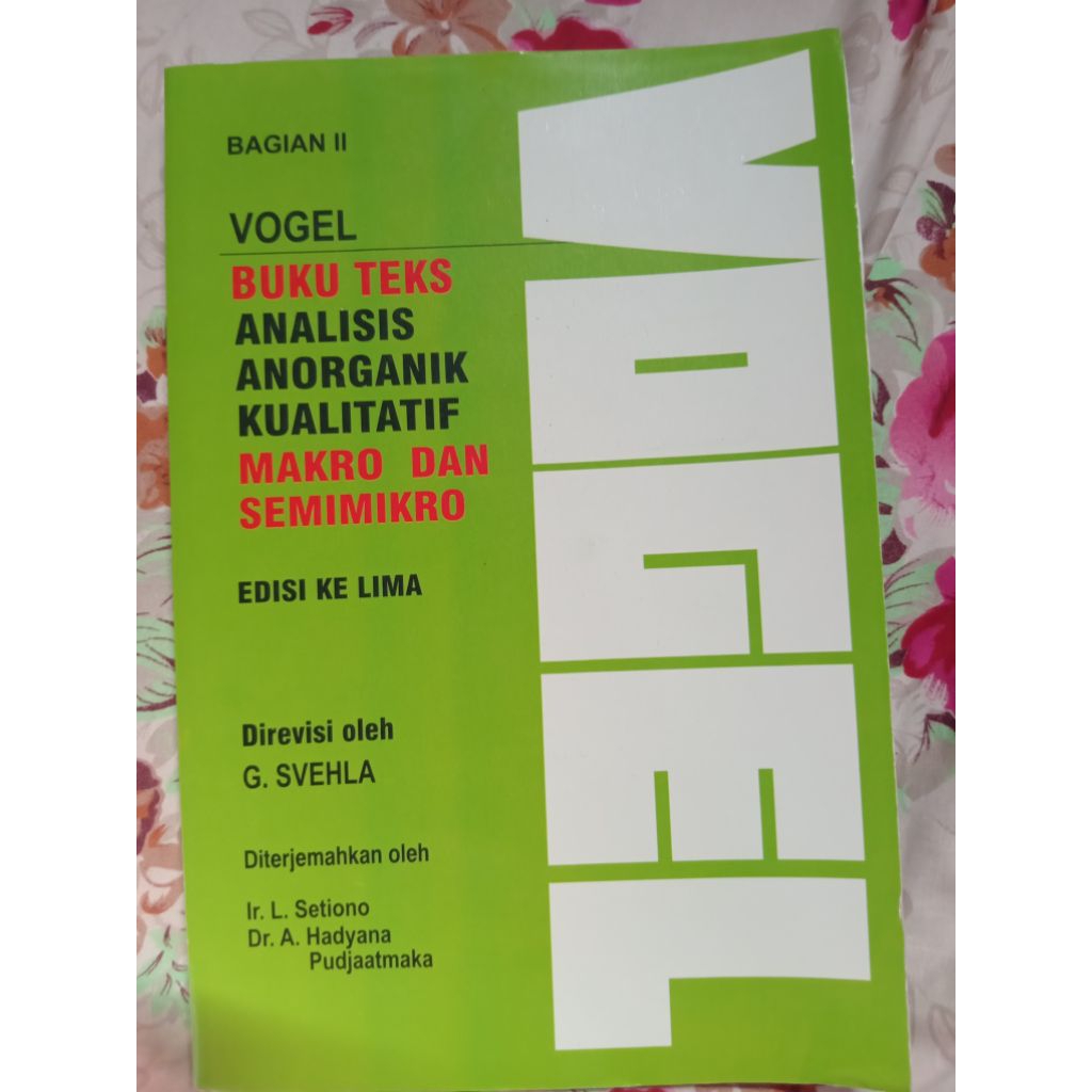 Buku Vogel bagian II Analisis Anorganik Kualitatif