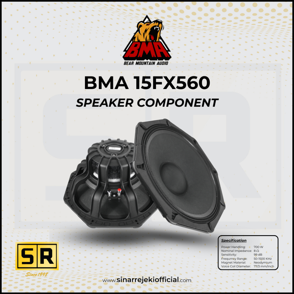 Speaker Component BMA 15-FX560 15 Inch / Speker komponen BMA 15 Inci