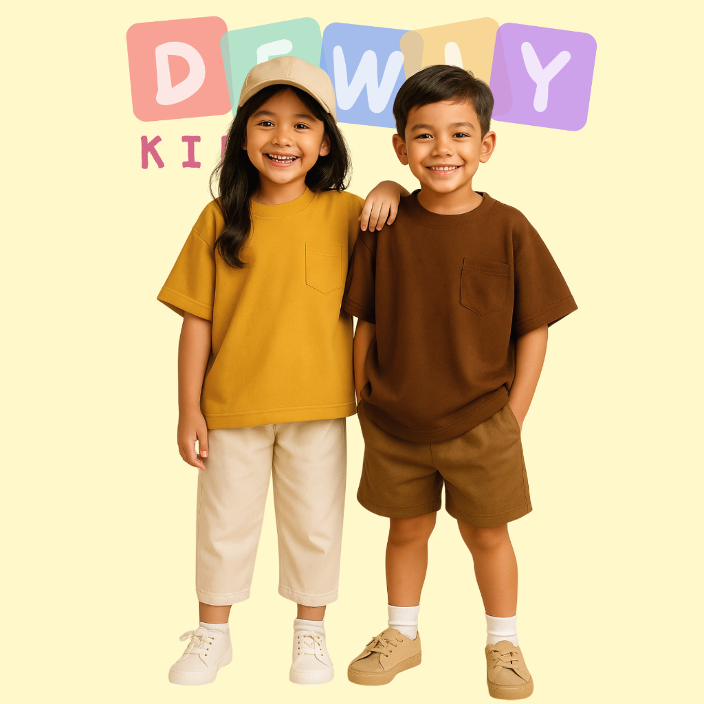 Kaos Pocket Anak Oversize / Kaos Anak Pocket Polos / Kaos Anak Laki Laki Perempuan Pocket Tee 1-6 Ta