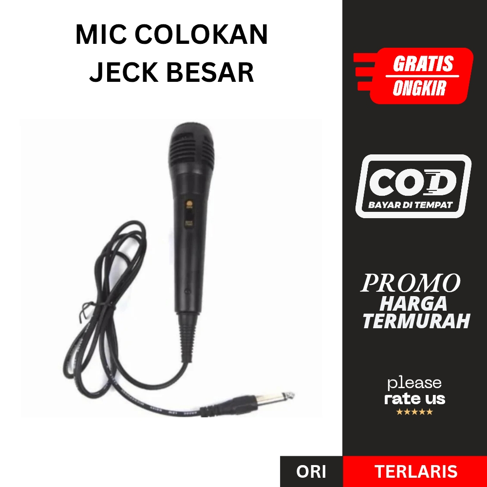 MICROPHONE KARAOKE JEK BESAR / MIC KARAOKE KABEL JEK BESAR