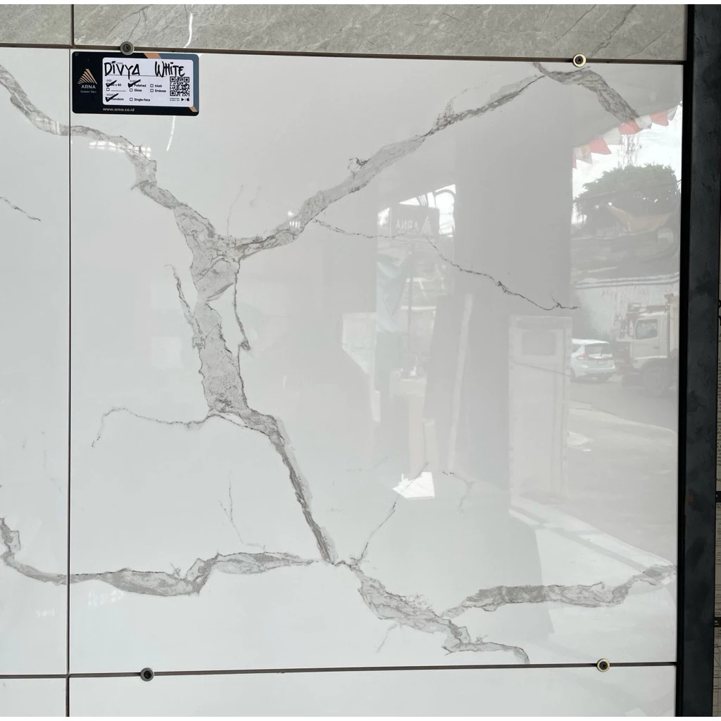 Granit Lantai 60x60 Arna Divya White | Glazed Polished