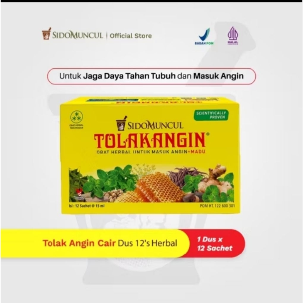 

Tolak Angin Cair Plus Madu 15 ml Isi 12 Sachet