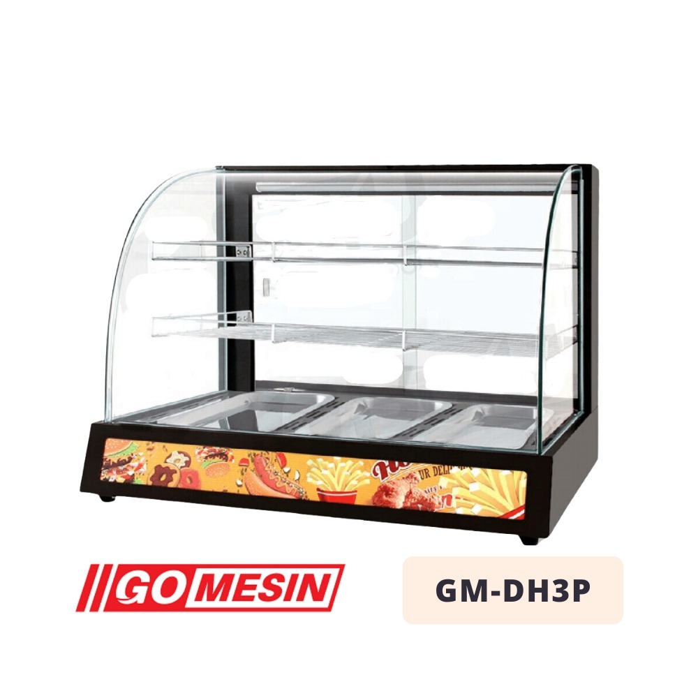 Showcase Warmer Gomesin GM-DH3P | Etalase Penghangat Makanan dengan lampu