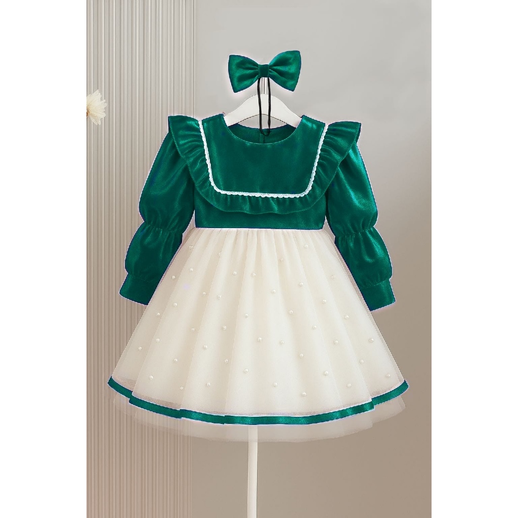 Dres Anak Hadiah Kado Ultah Midi Gaung Ank2 Wedding Pakaian Bocah Perempuan Umur 3-14Tahun Kekinian 