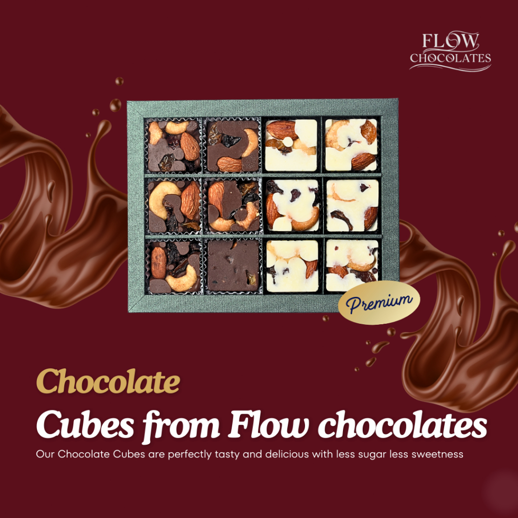 

Flow Chocolates Gift Box 12pcs – Coklat Premium Isi Buah Kering & Kacang, Hadiah