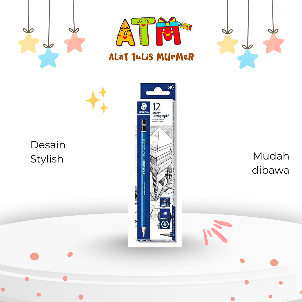 

Pensil/Pencil/Potelot/STAEDTLER Pencil Mars Lumograph 4B Non Sharp-1pack