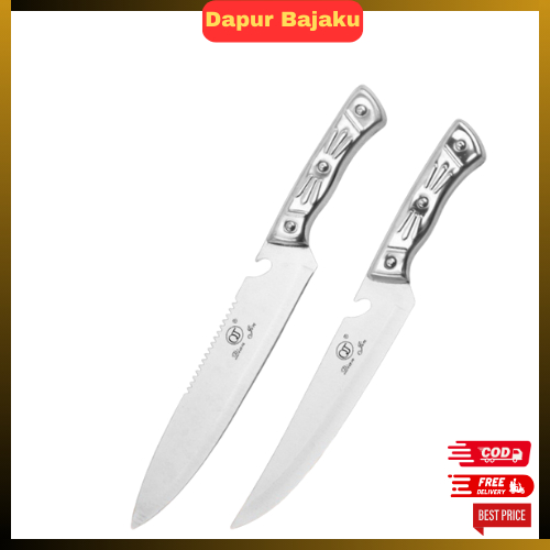 Dapur Bajaku - Pisau Dapur Gagang Stainless Pisau Dapur Serbaguna - Pisau Chef Pisau Dapur Tajam QJ7