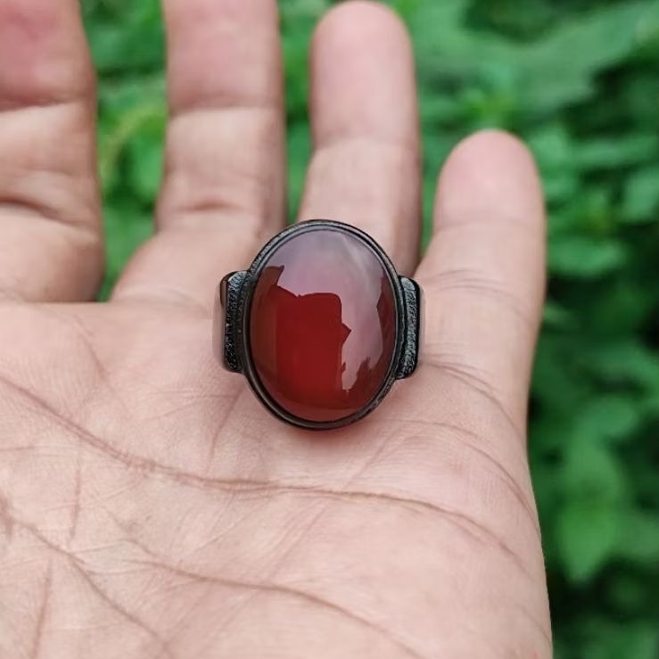 cincin batu akik Yaman ahmer natural
