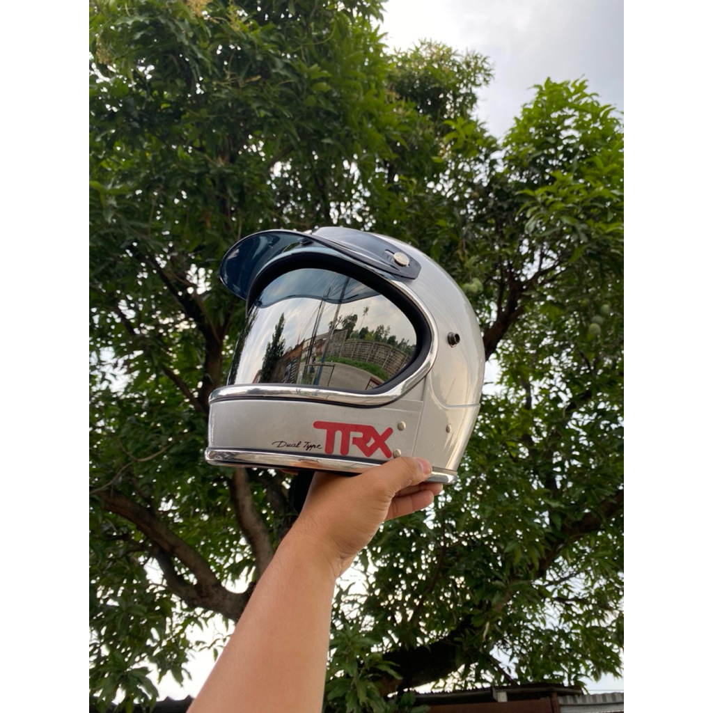 Helm Honda TRX original jadul abu kaca dalem custom