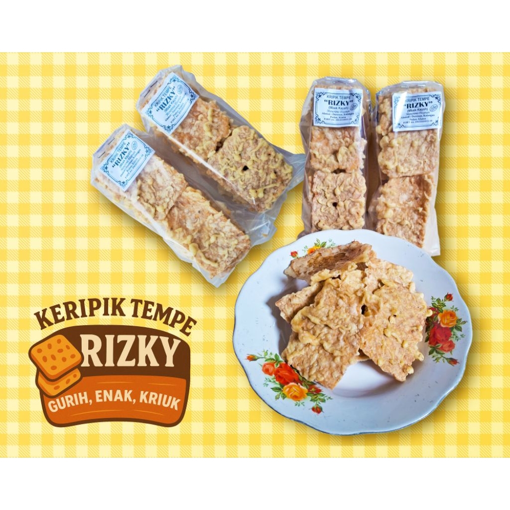 

Keripik Tempe Rizky 1 bungkus 100 gr