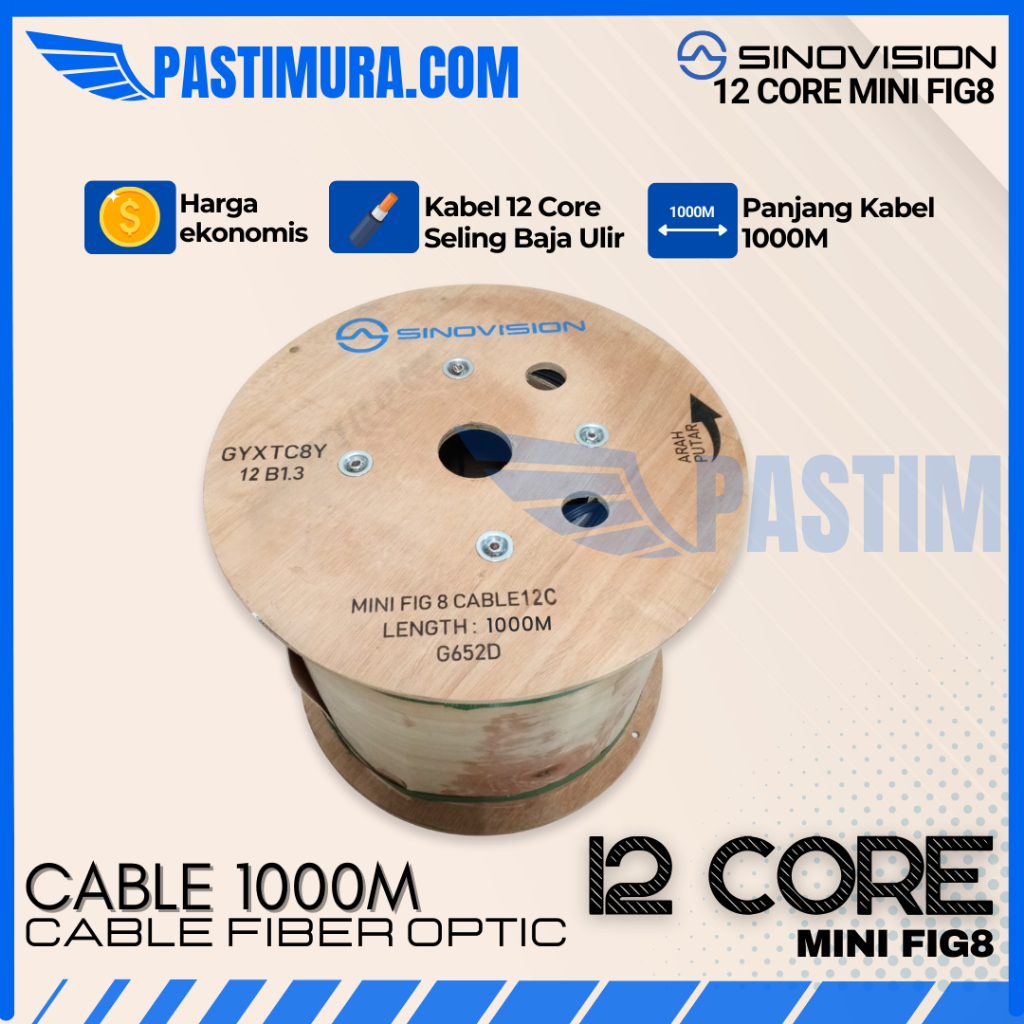 Sinovision Fiber Optic Cable Mini Fig8 12 Core 6 Core 4 Core 2 Core 1km/2km