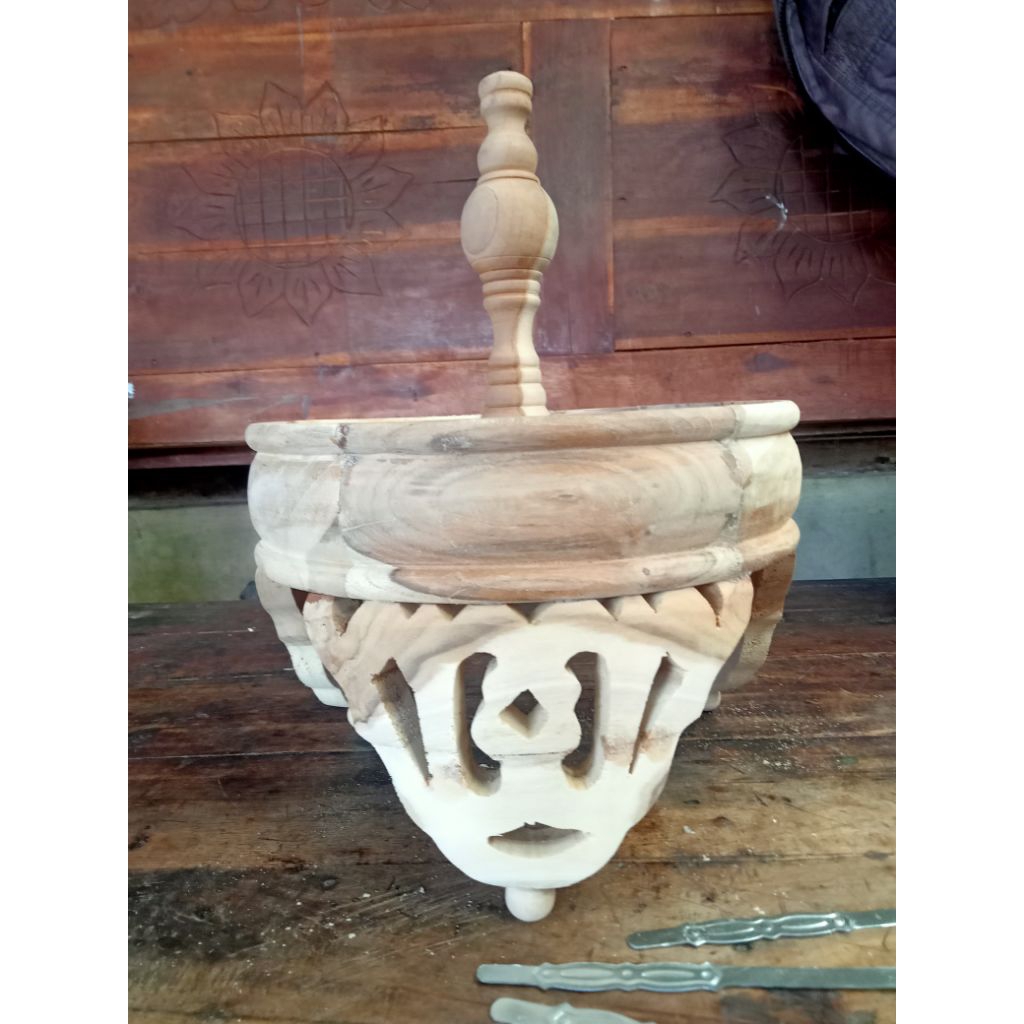 TEBOK HOLOPET PLECI KAYU JATI UK23CM BONUS klem