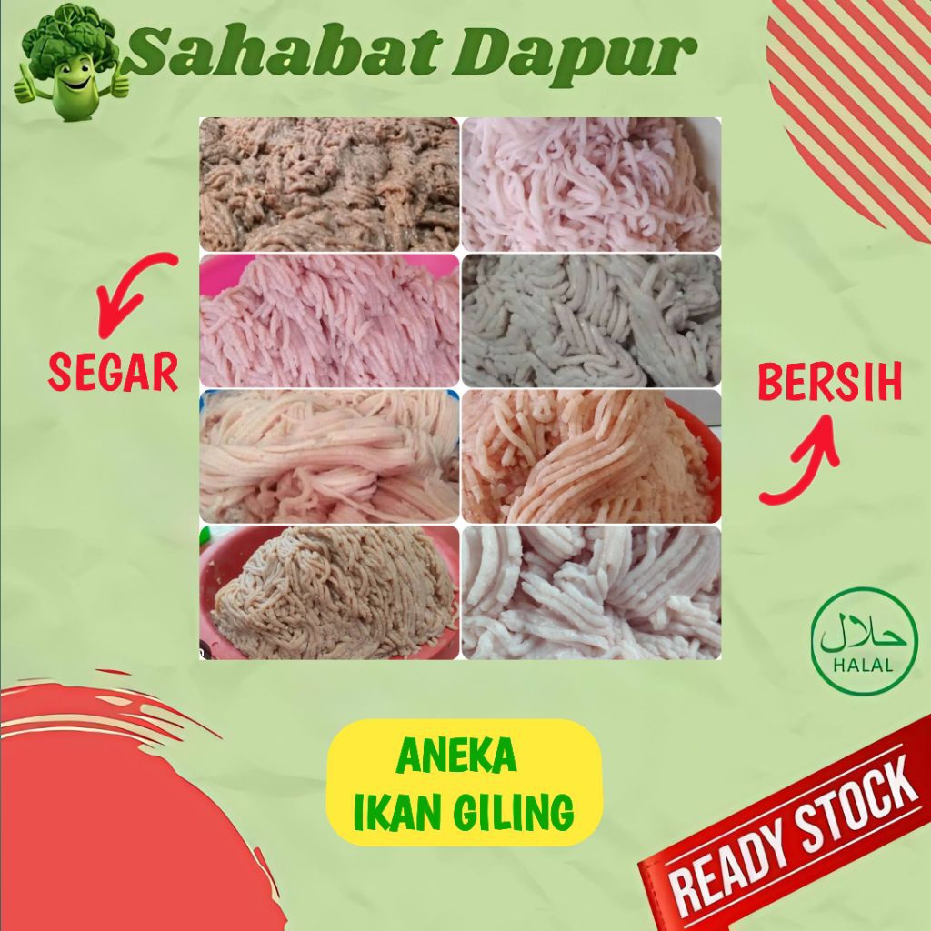 

Ikan Giling All varian - Sarden Betino Kulit tenggiri Kakap Gabus P@rang