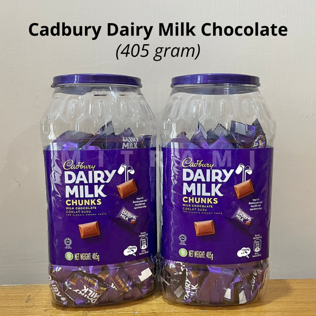 

Cadbury Dairy Milk Neaps Jar (405 gr) | Cadbury Dairy Milk Chocolate Chunks | Cokelat Chunks