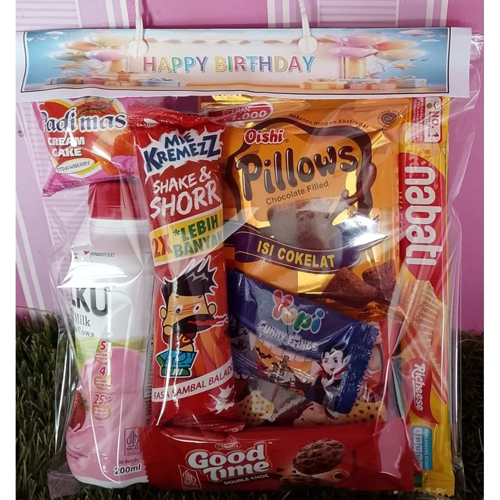 

BINGKISAN SNACK ULANG TAHUN ANAK 1 BUNGKUS SNACK ULANG TAHUN ANAK ( 6 VARIAN) HADIAH