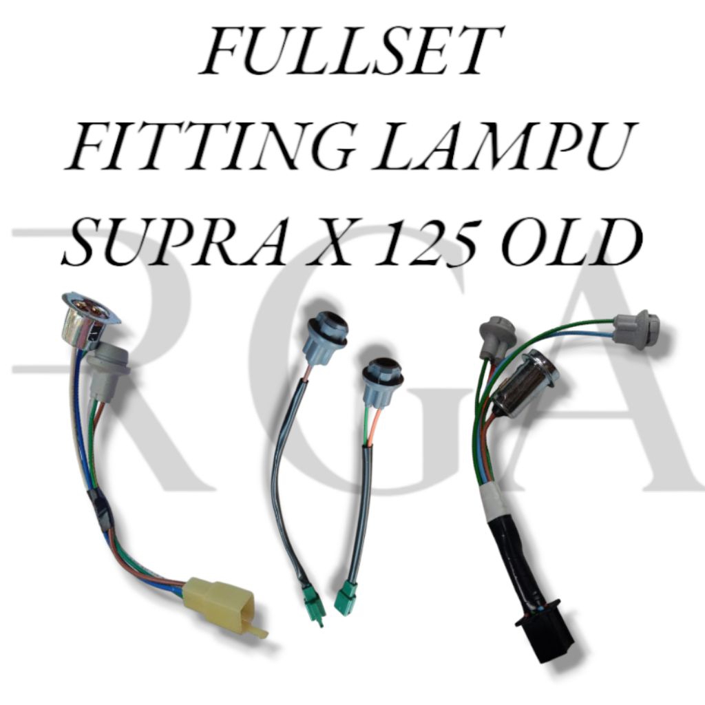Kabel Fitting Lampu Supra X 125 Old Lama Komplit Set Piting Lampu Depan + Belakang + sein Supra x La