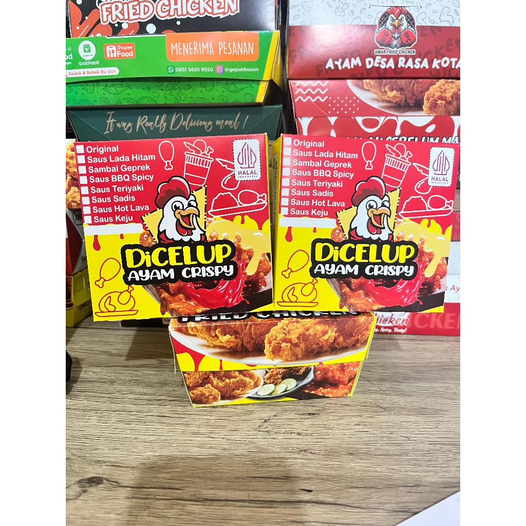 

Box (XS isi 100) dicelup ayam crispy Ivory Laminasi paperlucnhbox/dus ayam/dus fried chiken