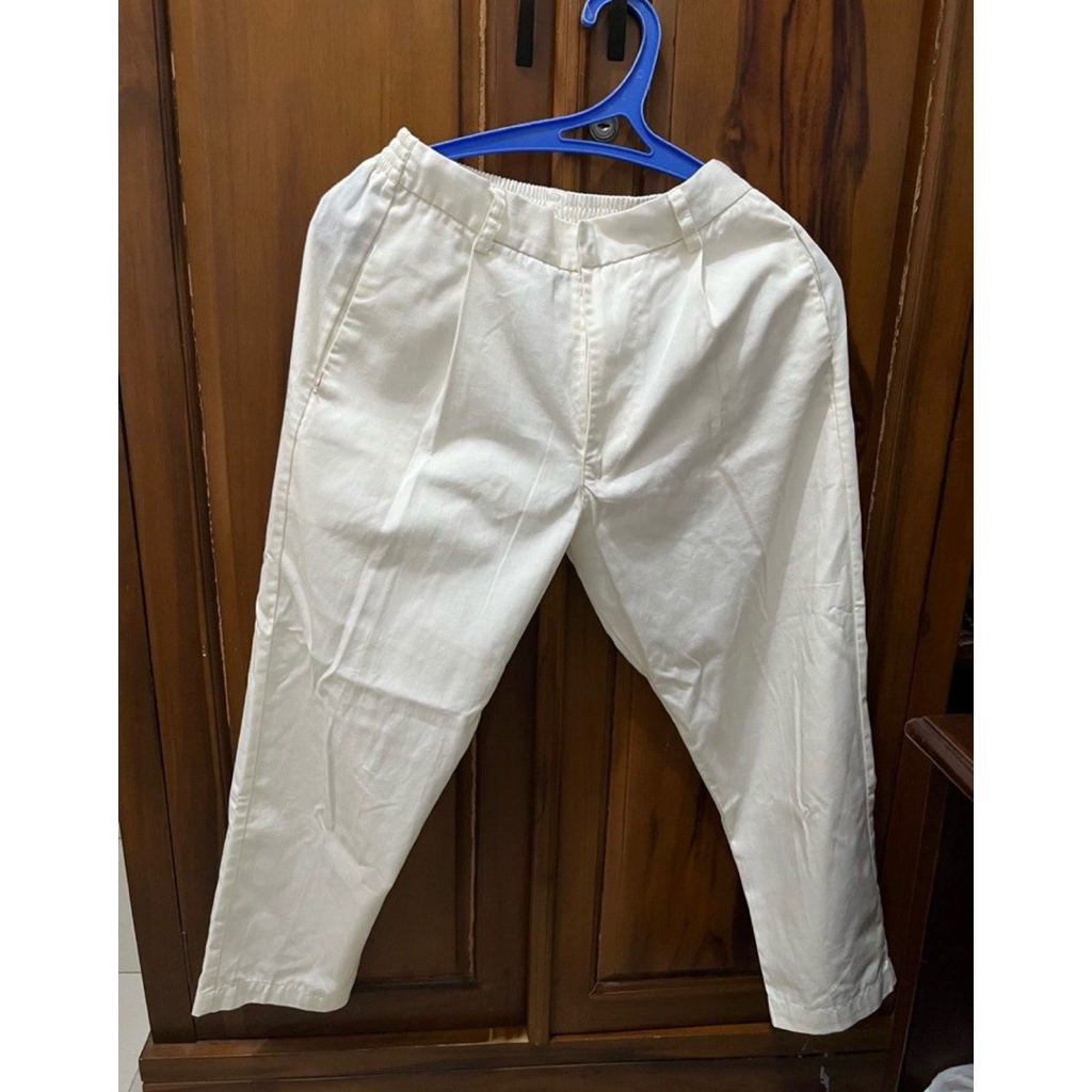 PRELOVED clo id/hai clo celana 7/8 putih white berlin ankle pants