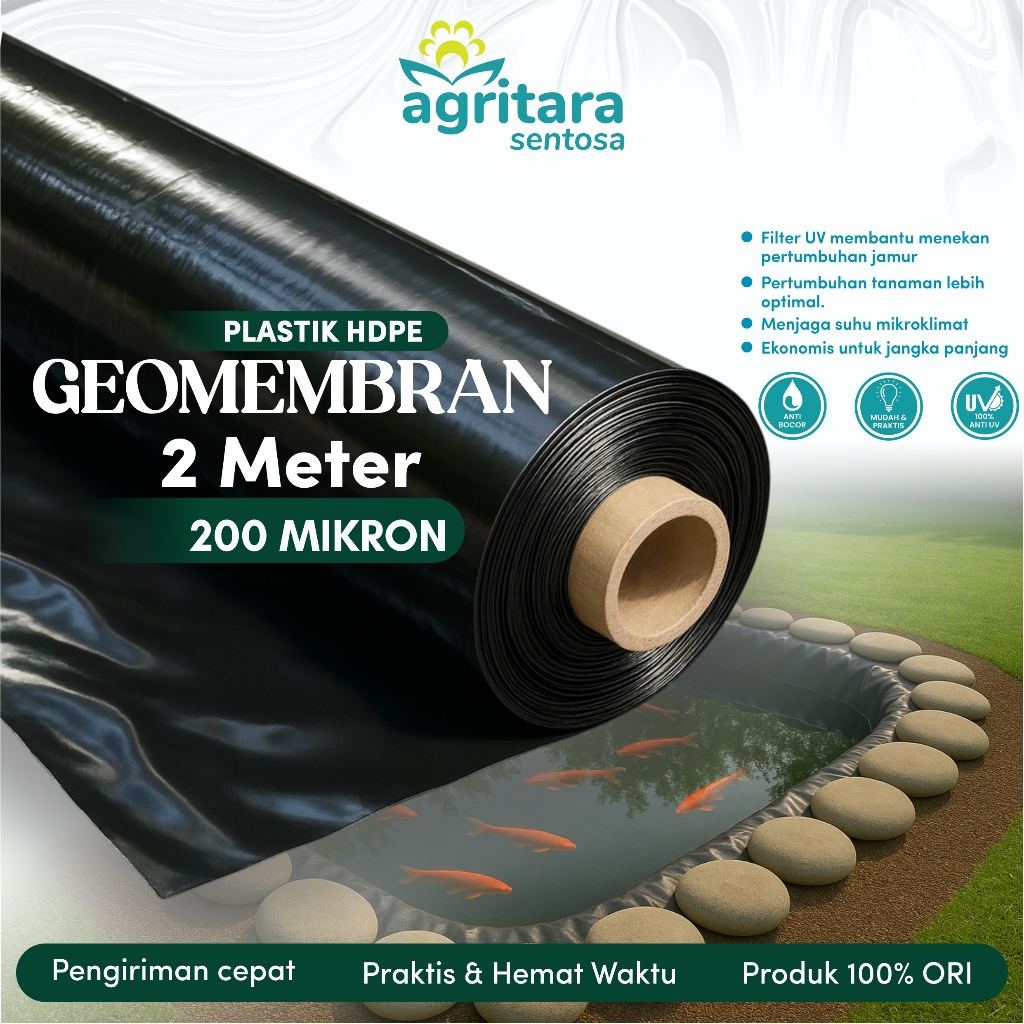 Geomembran Tebal 200 Micron Lebar 2 Meter