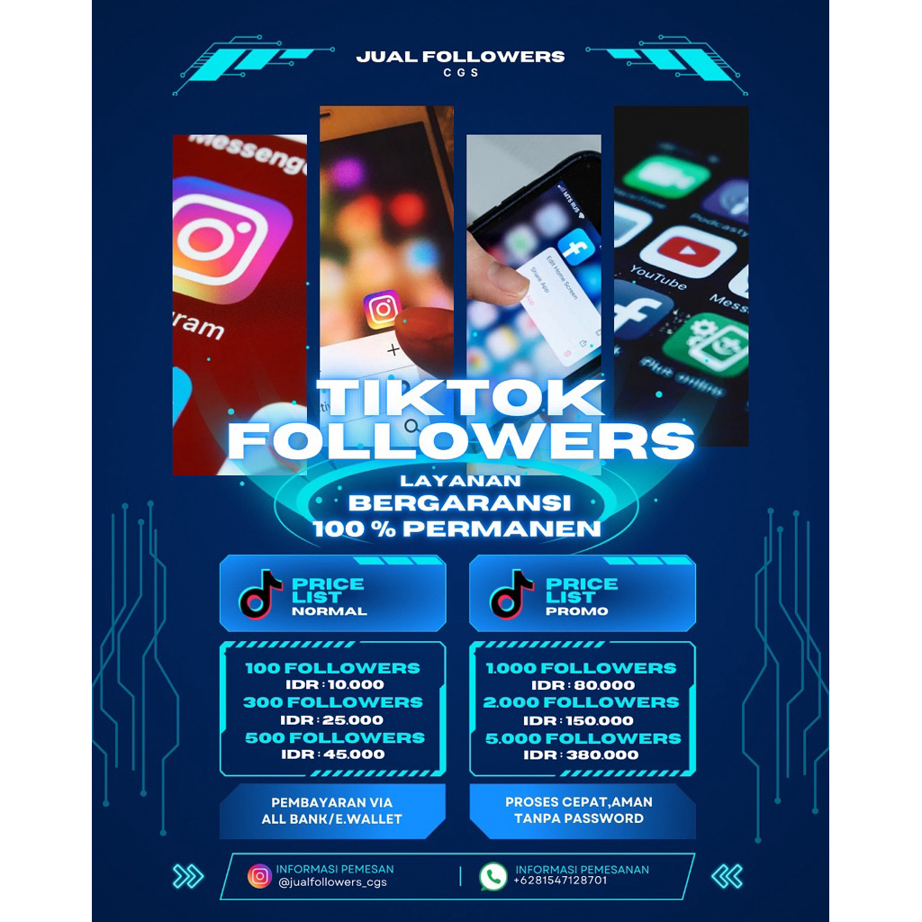 FOLLOWERS TIK***TOK PERMANEN BERGARANSI