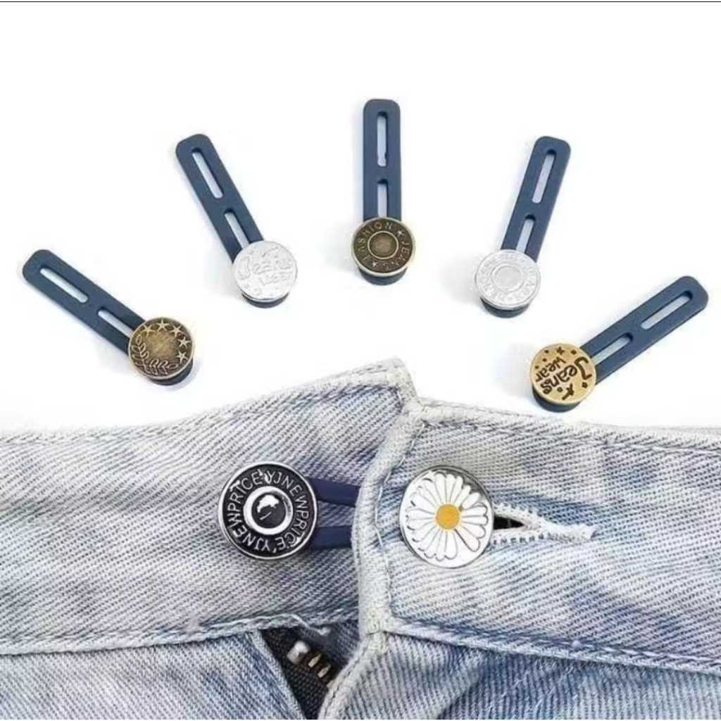 RTG Grosir Kancing Celana Jeans 2lubang Pembesar Celana Jeans Adjustable Metalic Jeans Double Extend
